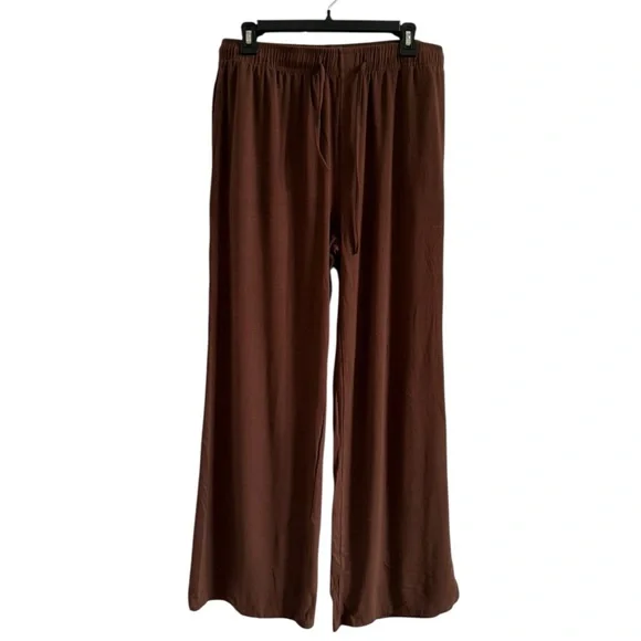 Women's 2 Piece Outfit Lounge Sets Long Sleeve Top Wide Leg Pants Casual Sz L - Picture 11 of 17